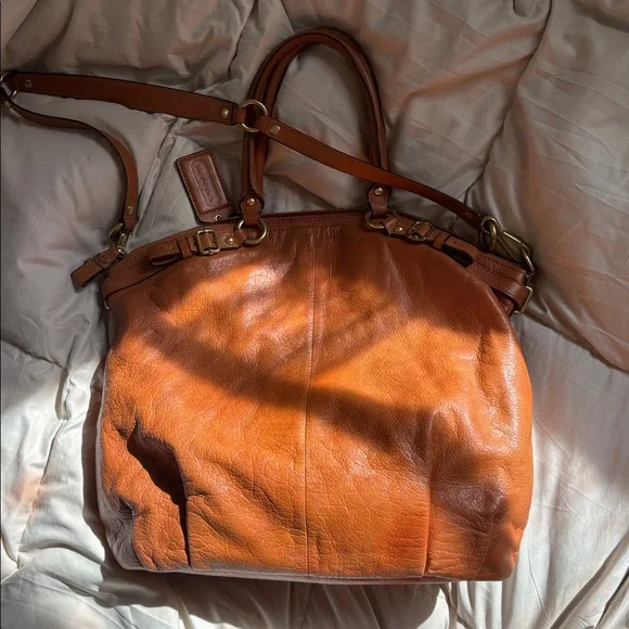 Coach Vintage Leather Camel Tan Light Brown Removable Crossbody Shoulder Bag - Picture 13 of 17